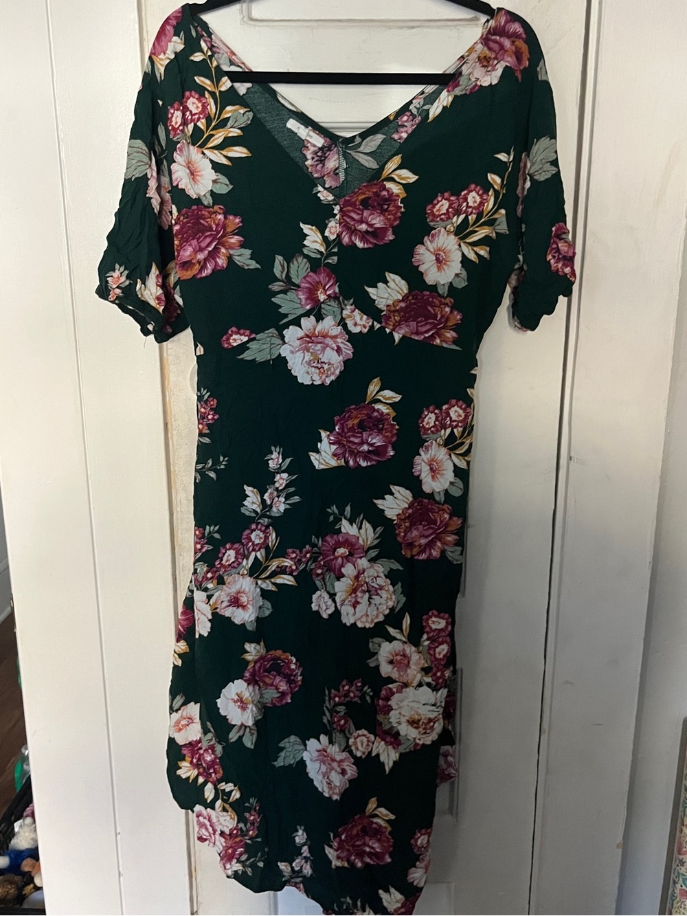 Maurices Forest Green Floral Midi Dress